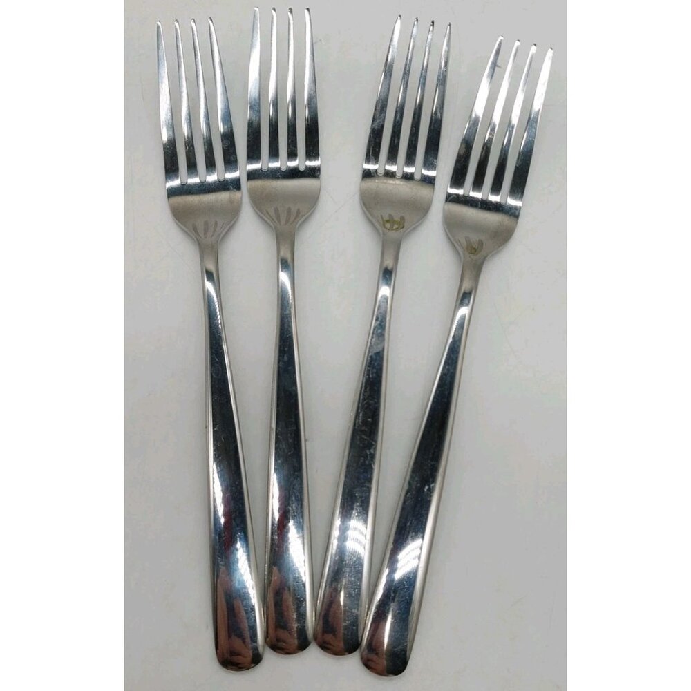 Ornative 4 Dinner Forks 8" Piece Set Of 4 Stainless Steel Flatware